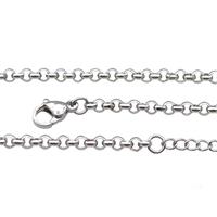 Raw Stainless Steel Necklace Chain, approx 3mm, 44-49cm length