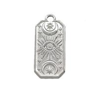 Raw Stainless Steel Eye Charms Pendant Rectangle, approx 10.5-20mm