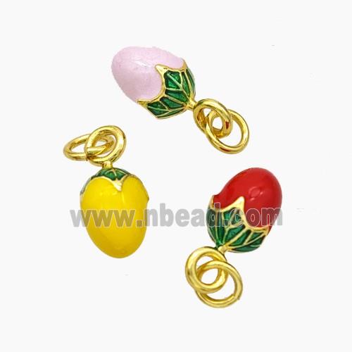 Copper Mango Pendant Enamel Gold Plated Mixed