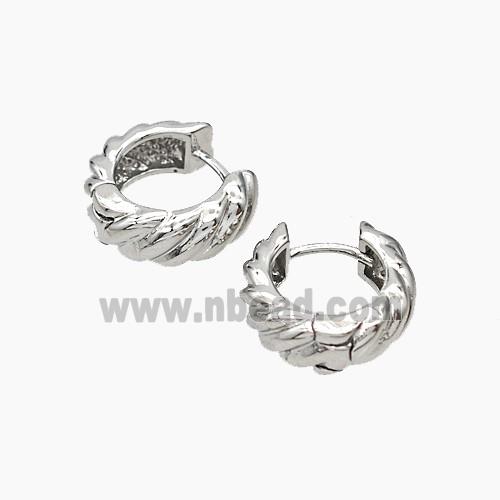Copper Hoop Earrings Platinum Plated