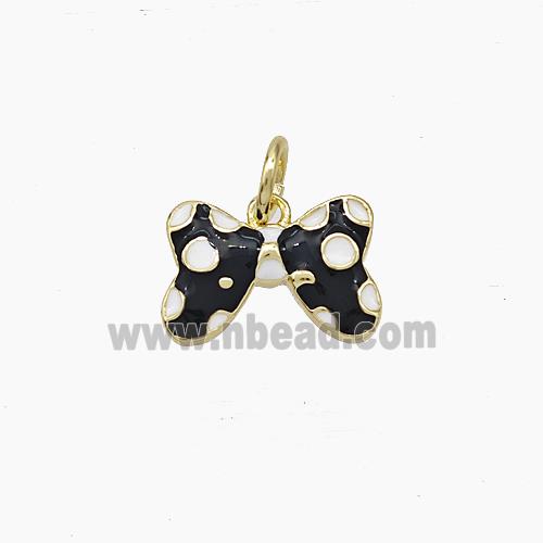 Copper Butterfly Pendant Black Enamel Gold Plated