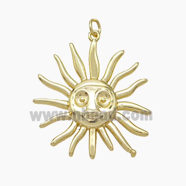 Copper Sun Pendant Gold Plated