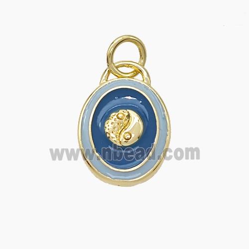 Copper Taichi Pendant Enamel Yinyang Gold Plated