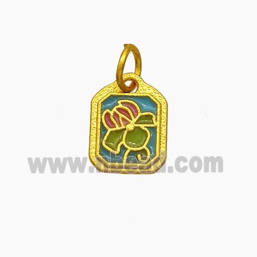 Copper Crab Pendant Enamel Gold Plated