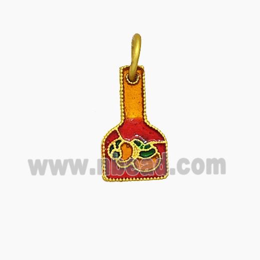Copper Winebottle Pendant Painted Gold Plated