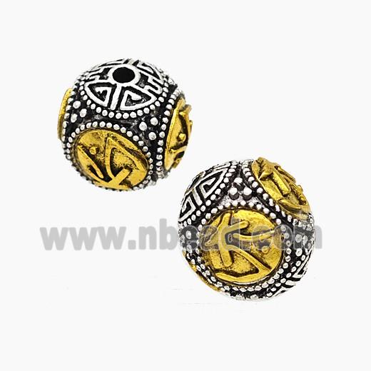 Tibetan Style Alloy Beads Round Antique Silver Golden