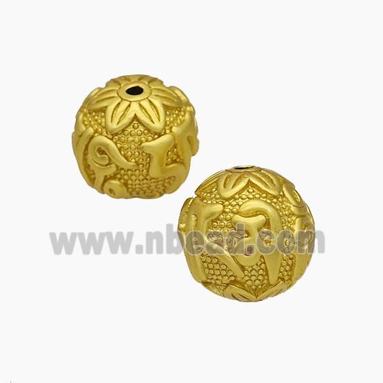 Tibetan Style Copper Round Beads Gold Plated