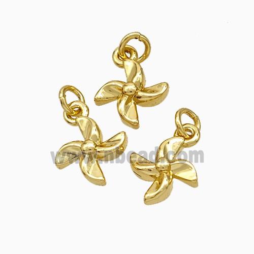 Windmill Charms Copper Pendant Gold Plated