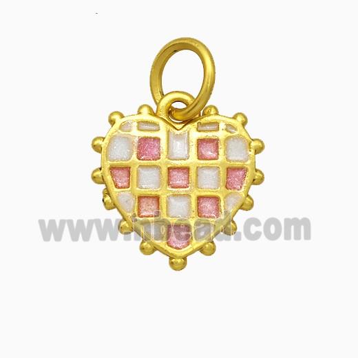 Copper Heart Pendant Painted Gold Plated