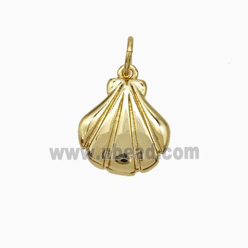 Copper Scallop Shell Pendant Gold Plated