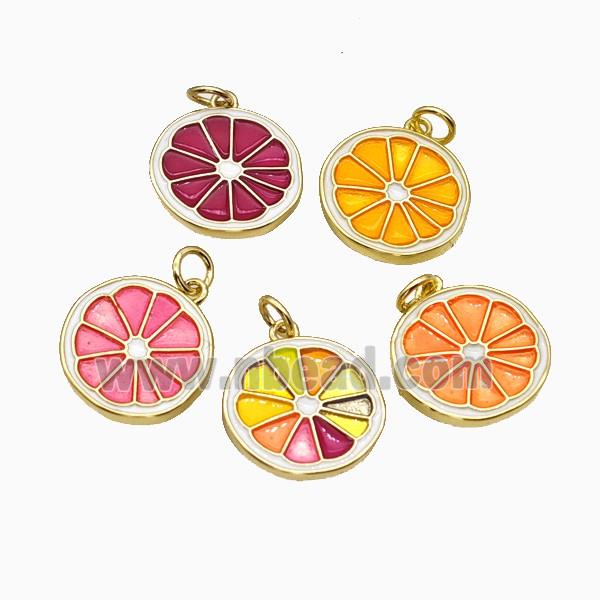 Copper Lemon Sliced Pendant Painted Gold Plated Mixed
