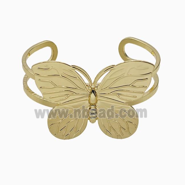 Copper Butterfly Bangle Gold Plated