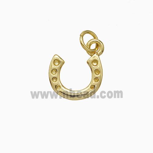 Copper Horseshoe Pendant Pave Zirconia Gold Plated
