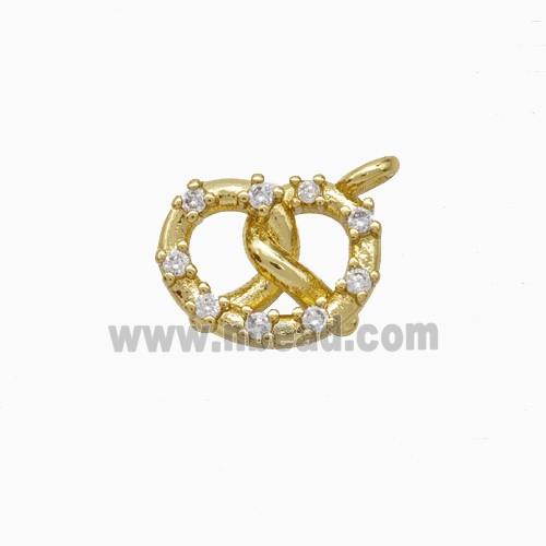 Copper Heart Pendant Pave Zirconia Gold Plated