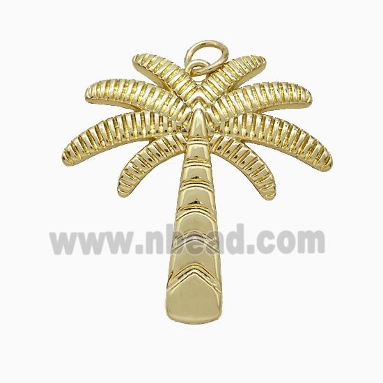 Coconut Tree Charms Copper Palm Pendant Gold Plated