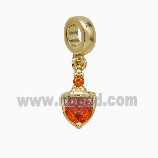 Copper Pendant Pave Zirconia Gold Plated