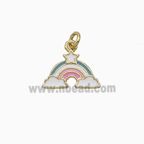 Copper Rainbow Pendant Enamel Gold Plated