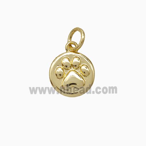 Paws Charms Copper Pendant Gold Plated
