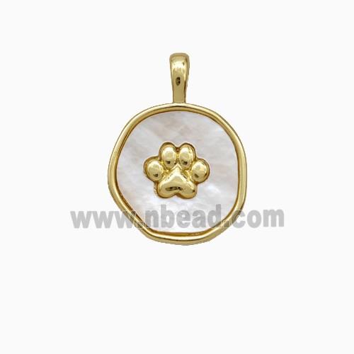 Copper Paws Pendant Pave Shell Gold Plated