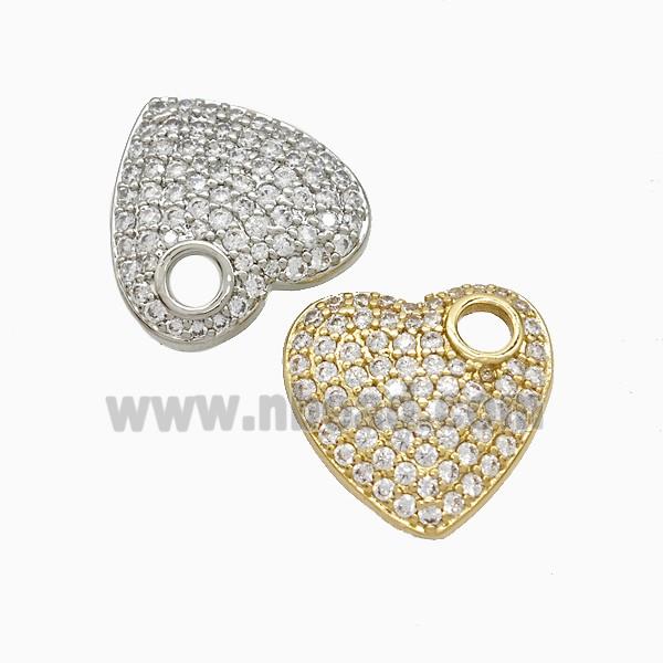 Copper Heart Pendant Micropave Zirconia Mixed