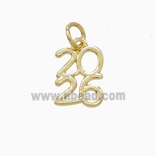 Copper 2026 Pendant Gold Plated