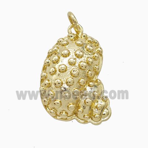 Copper Pendant Pave Zircon, Gold Plated