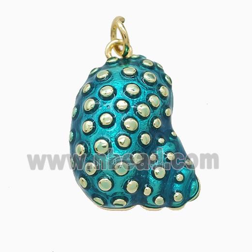 Enamel Copper Pendant, Gold Plated