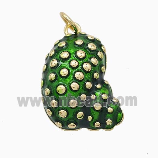 Enamel Copper Pendant, Gold Plated