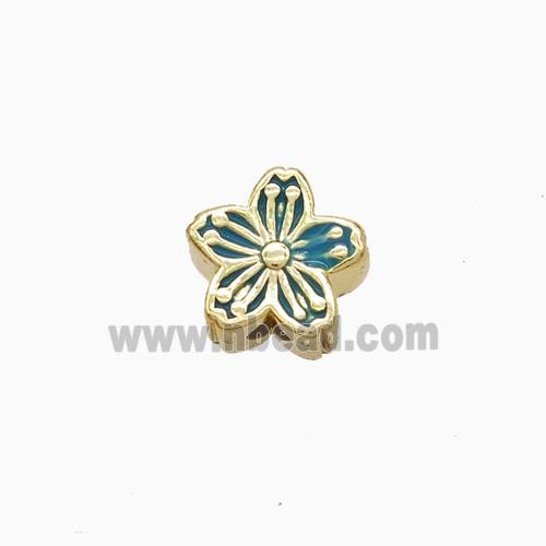Enamel Copper Pendant, Gold Plated