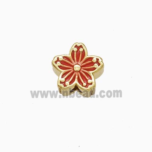 Enamel Copper Pendant, Gold Plated