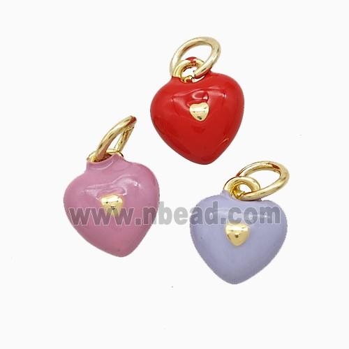 Enamel Copper Pendant, Gold Plated