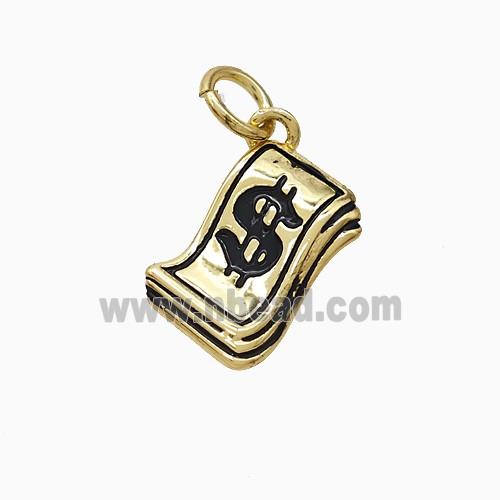 Enamel Copper Pendant, Gold Plated