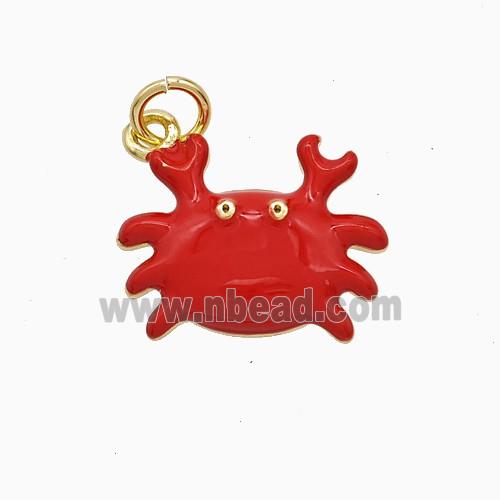 Enamel Copper Pendant, Gold Plated