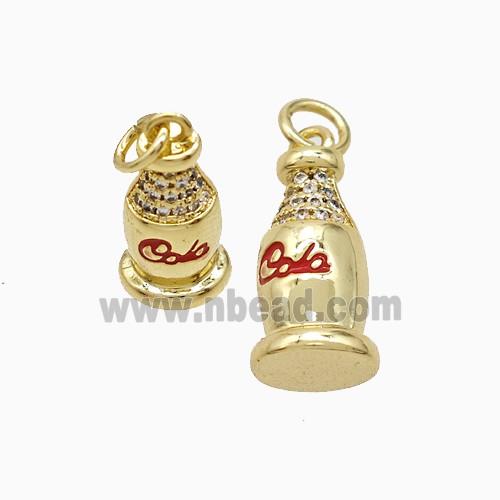 Enamel Copper Pendant, Gold Plated
