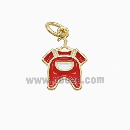 Enamel Copper Pendant, Gold Plated