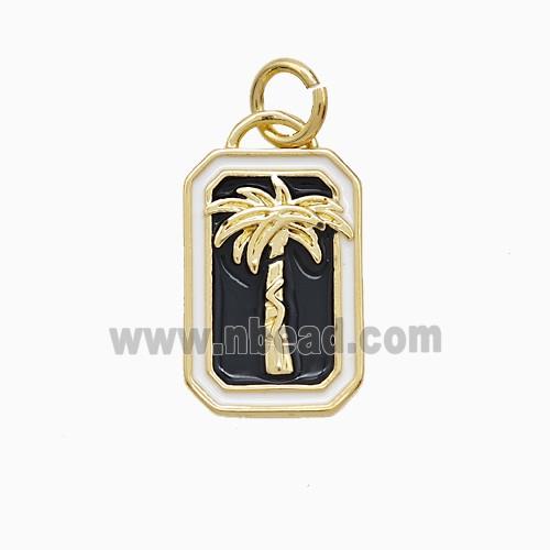 Enamel Copper Pendant, Gold Plated