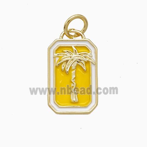 Enamel Copper Pendant, Gold Plated
