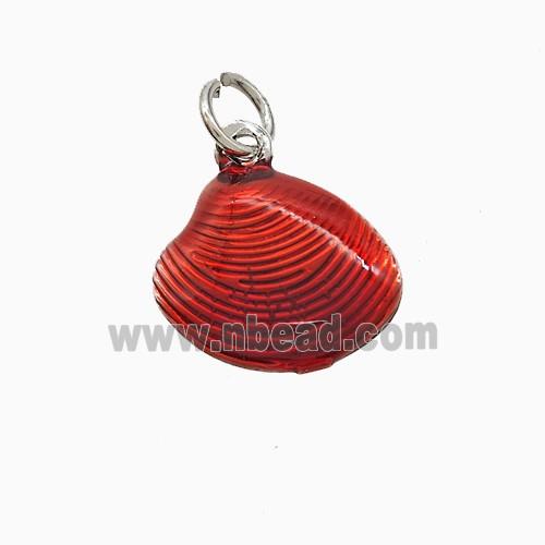 Enamel Copper Pendant, Gold Plated