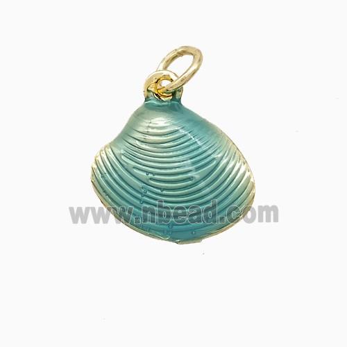 Enamel Copper Pendant, Gold Plated