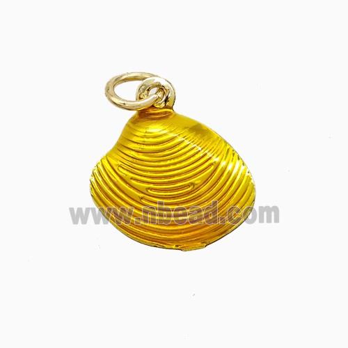 Enamel Copper Pendant, Gold Plated
