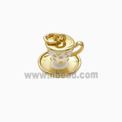 Enamel Copper Pendant, Gold Plated
