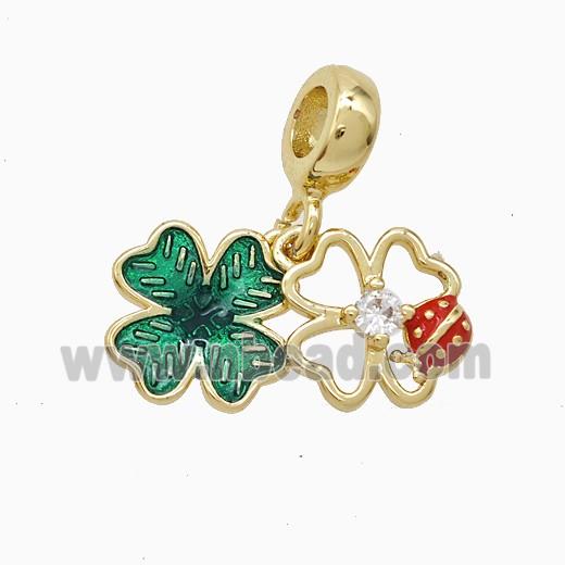 Enamel Copper Pendant, Gold Plated