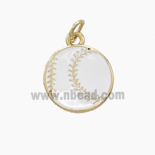 Enamel Copper Pendant, Gold Plated
