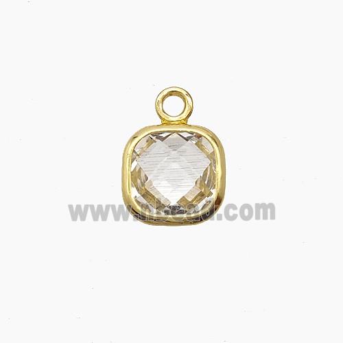 Clear Crystal Glass Square Pendant