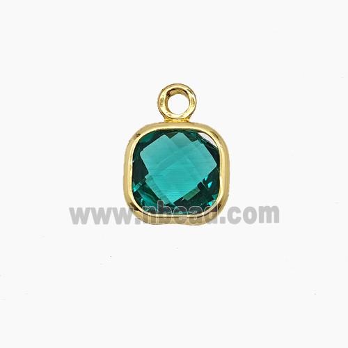 Peacockgreen Crystal Glass Square Pendant