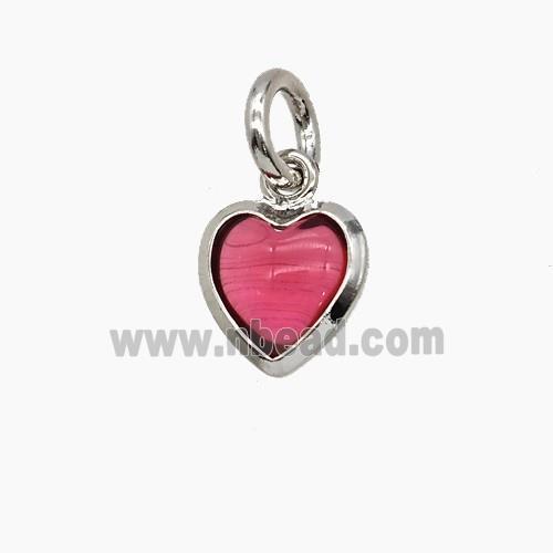 Red Catseye Glass Heart Pendant