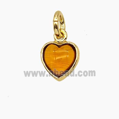 Orange Catseye Glass Heart Pendant