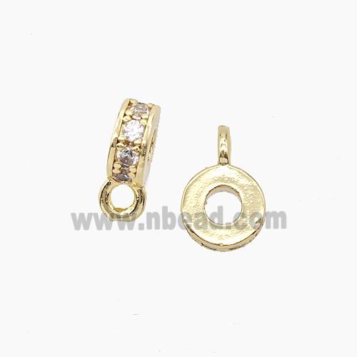 Copper Bail Pendant Pave Zirconia Gold Plated