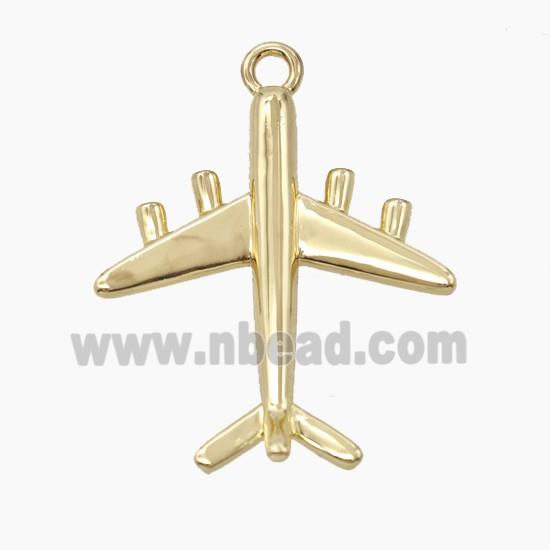 Copper Airplane Pendant Gold Plated