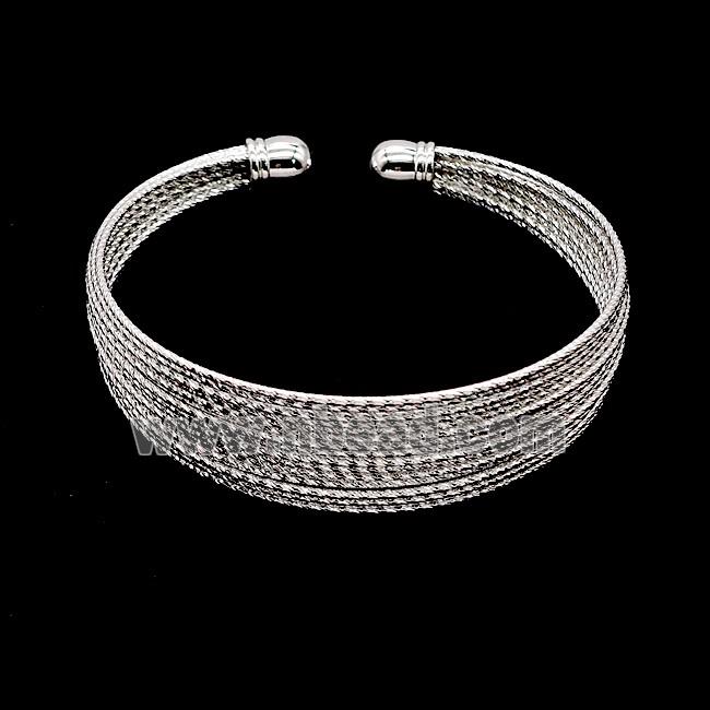 Copper Bangle Shiny Silver